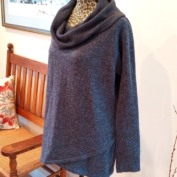 Ideology Ladies Cowl Neck Sweatshirt Size:Large Color:Slate Blue - Picture 2 of 10